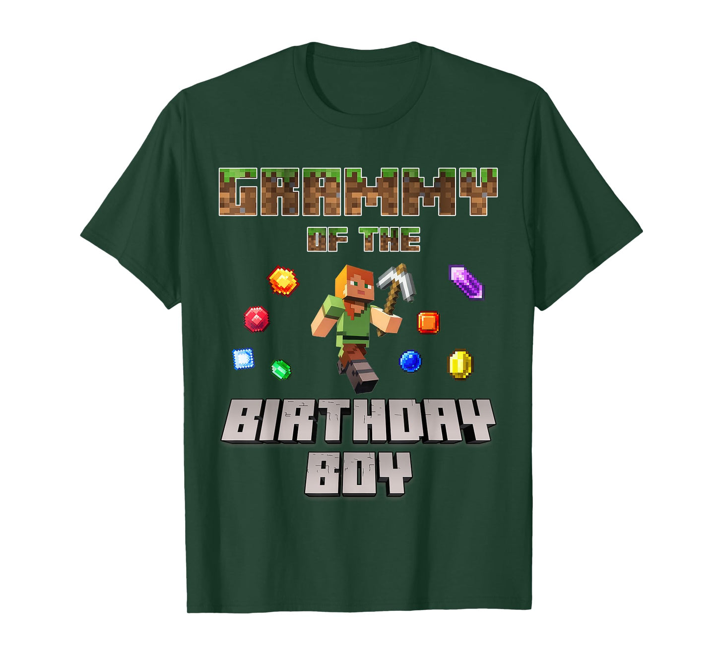 Grammy Of The Birthday Boy Video Gamer Pixel Number T-Shirt