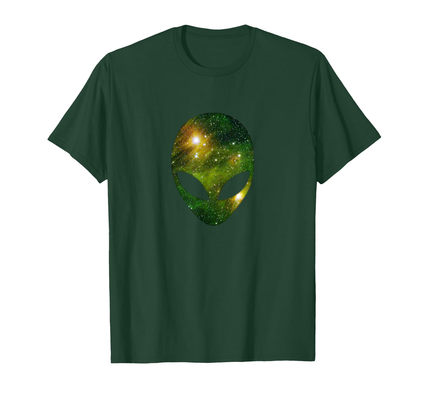 Cosmic Alien Head - Green Ufo Scifi Galaxy T-Shirt