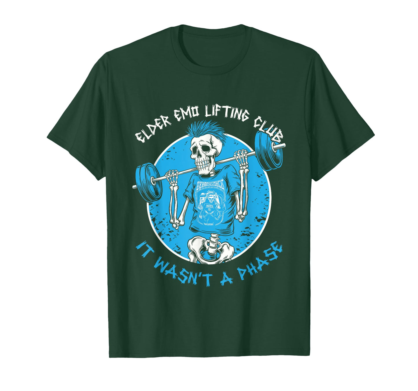 Elder Emo Lifting Club Unisex-Adults Black Short Sleeve Classic Modern Cartoon Crew Neck T-Shirt