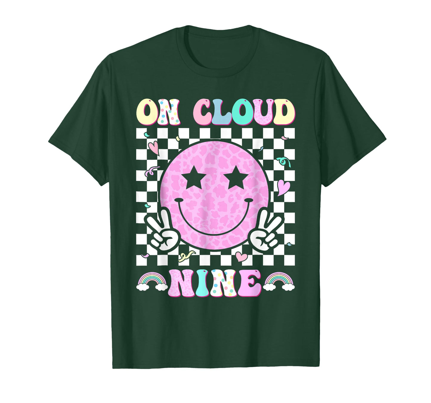Groovy On Cloud Nine Bday 9th Birthday Girl 9 Year Old T-Shirt