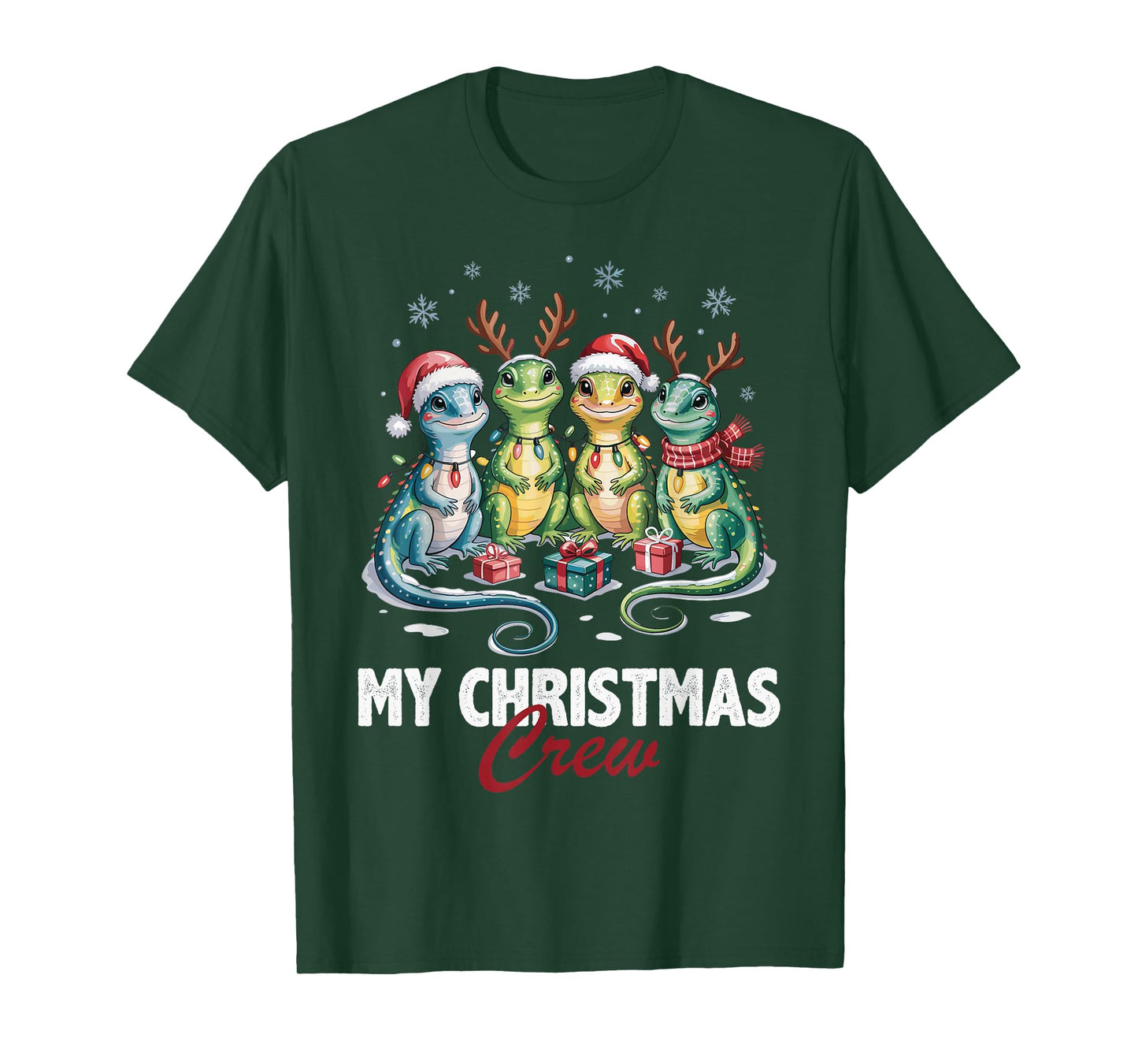 Lizard Christmas Crew Cute Pet Lovers Funny Holiday Pajama T-Shirt