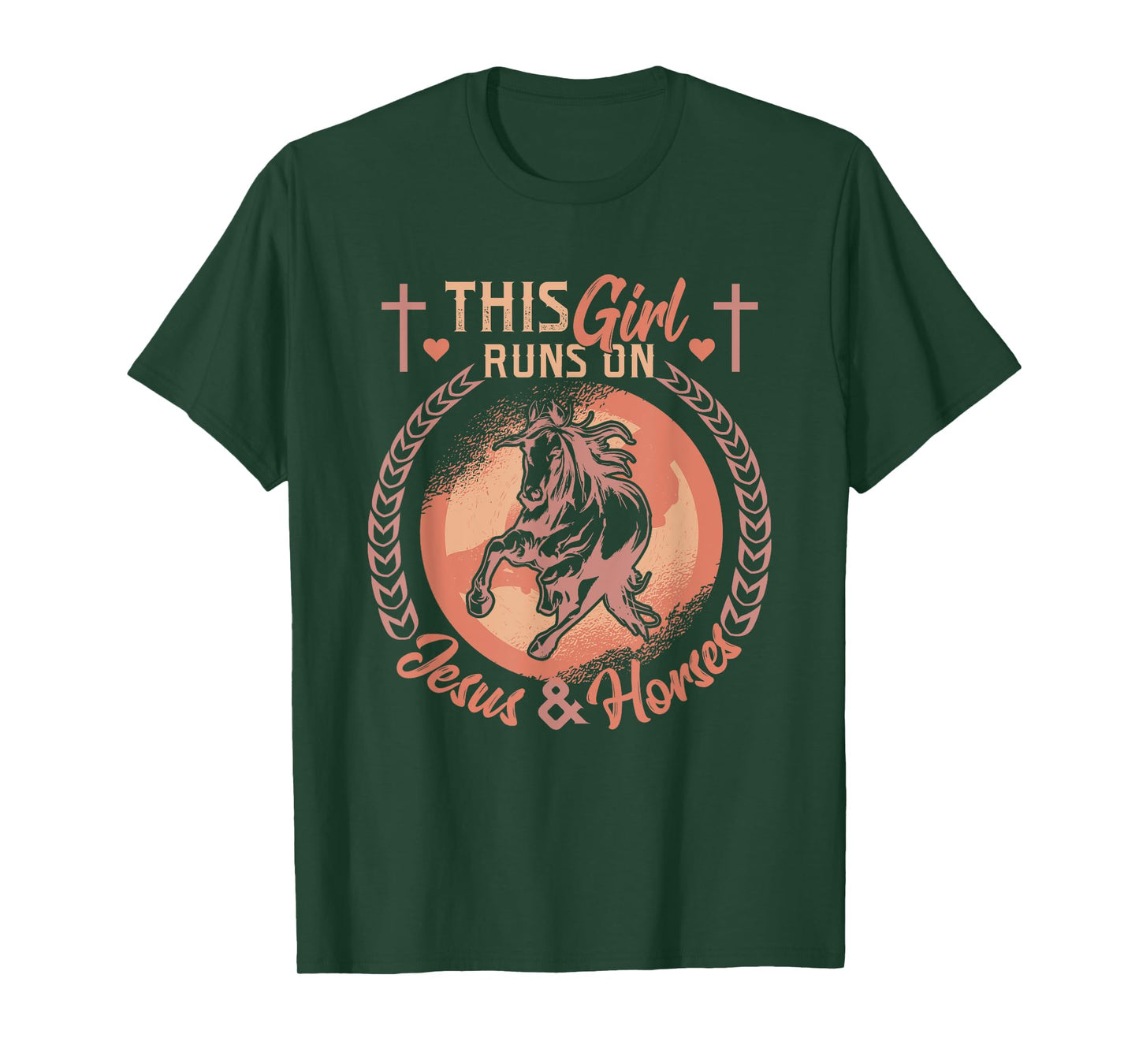 This Girl Runs On Jesus And Horses Jesus And Horses T-Shirt
