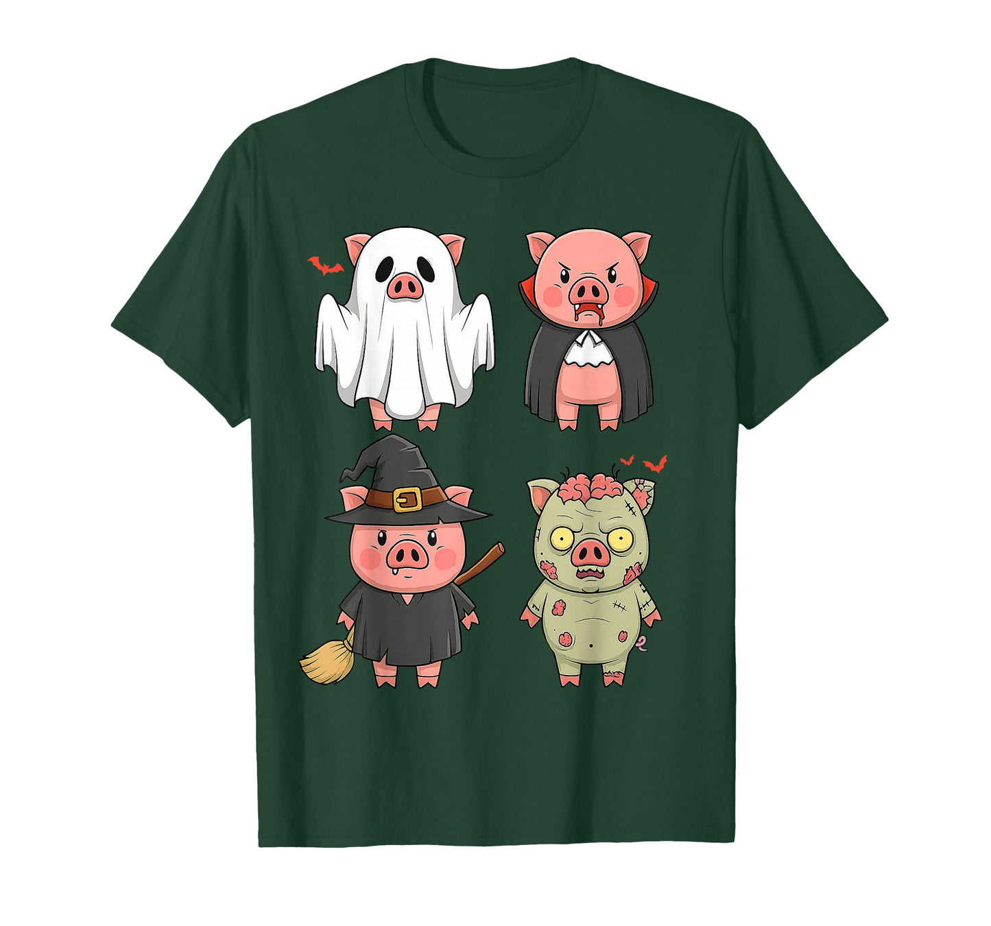 Pig Spooky Witch Boo Zombie Cute Pig for Boy T-Shirt