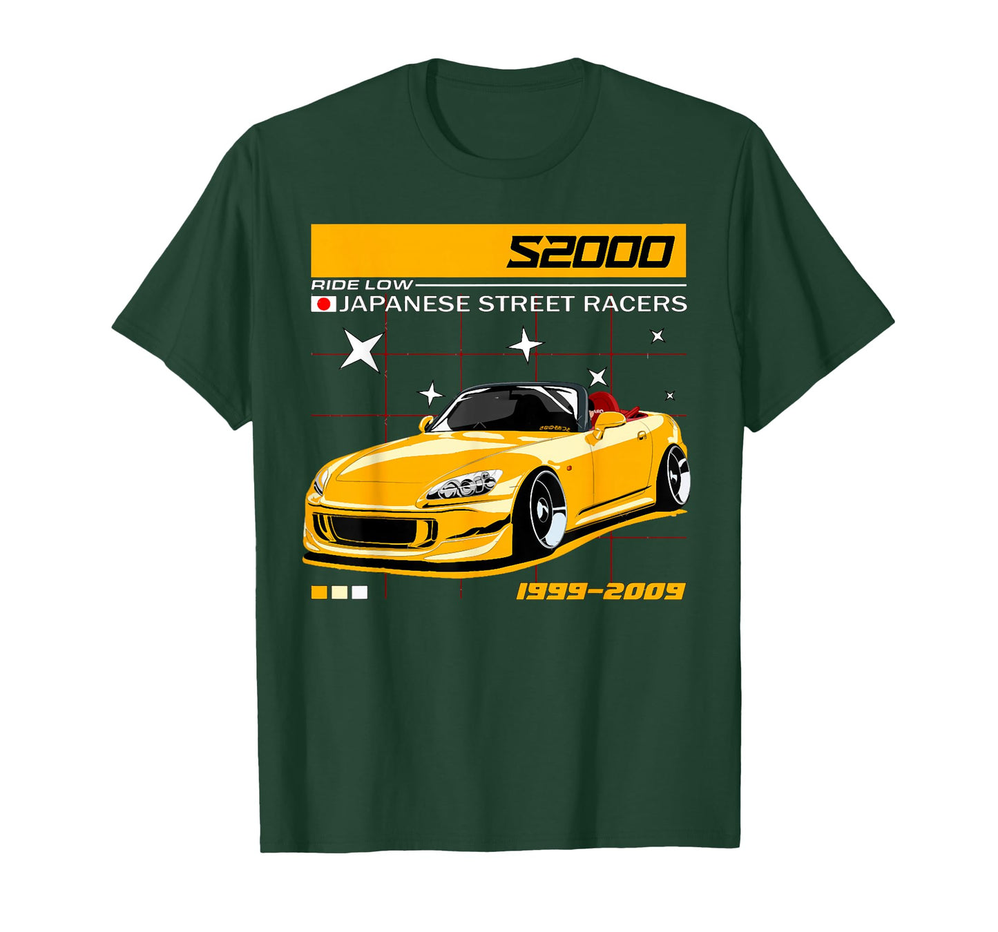 S2000 Yellow JDM Graphic Retro Tuner Car Drift Racing T-Shirt