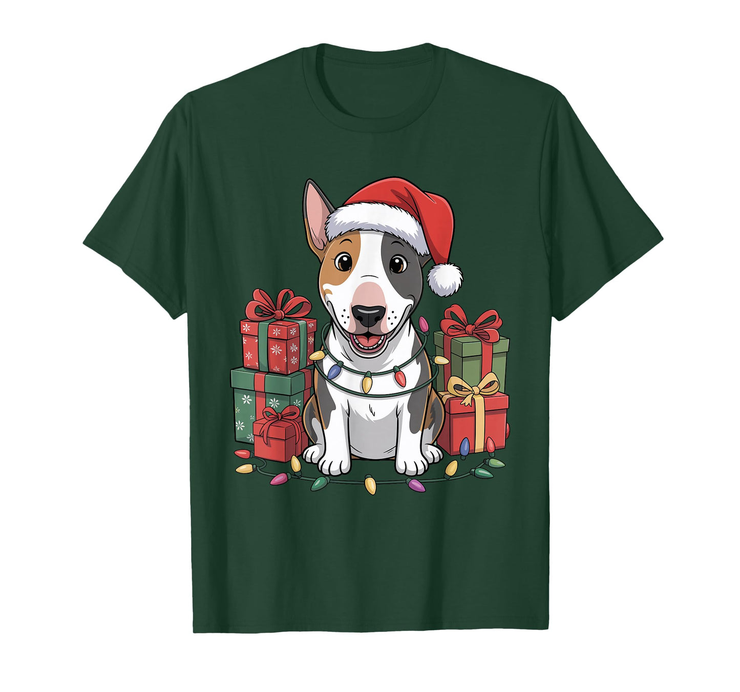Cute Bull Terrier Christmas Xmas Bully Dog Lover Holiday T-Shirt