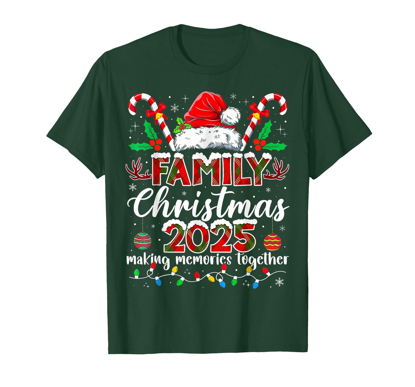 Family Christmas 2025 Matching Santa Tee Xmas Pajamas Pjs T-Shirt