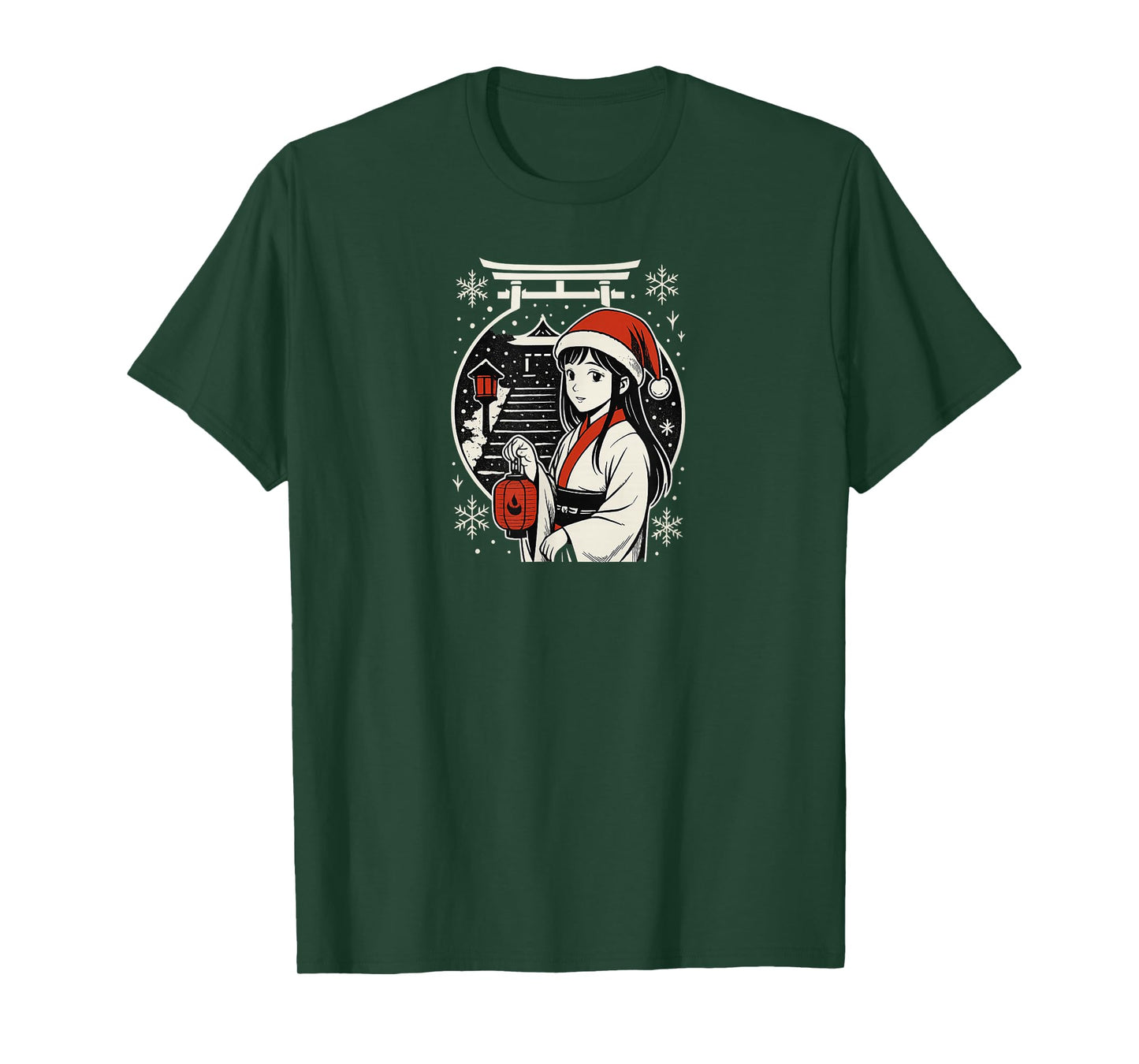 Snowy Shrine Christmas Manga T-Shirt