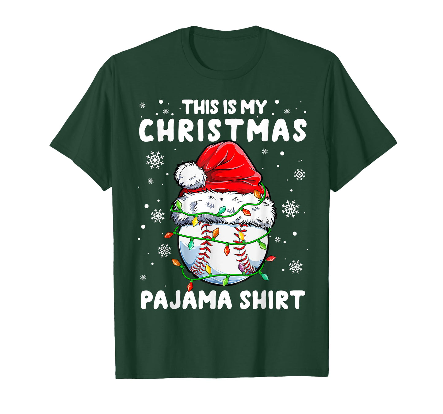 Baseball Player Christmas Santa Baseball Xmas Santa Hat Ball T-Shirt