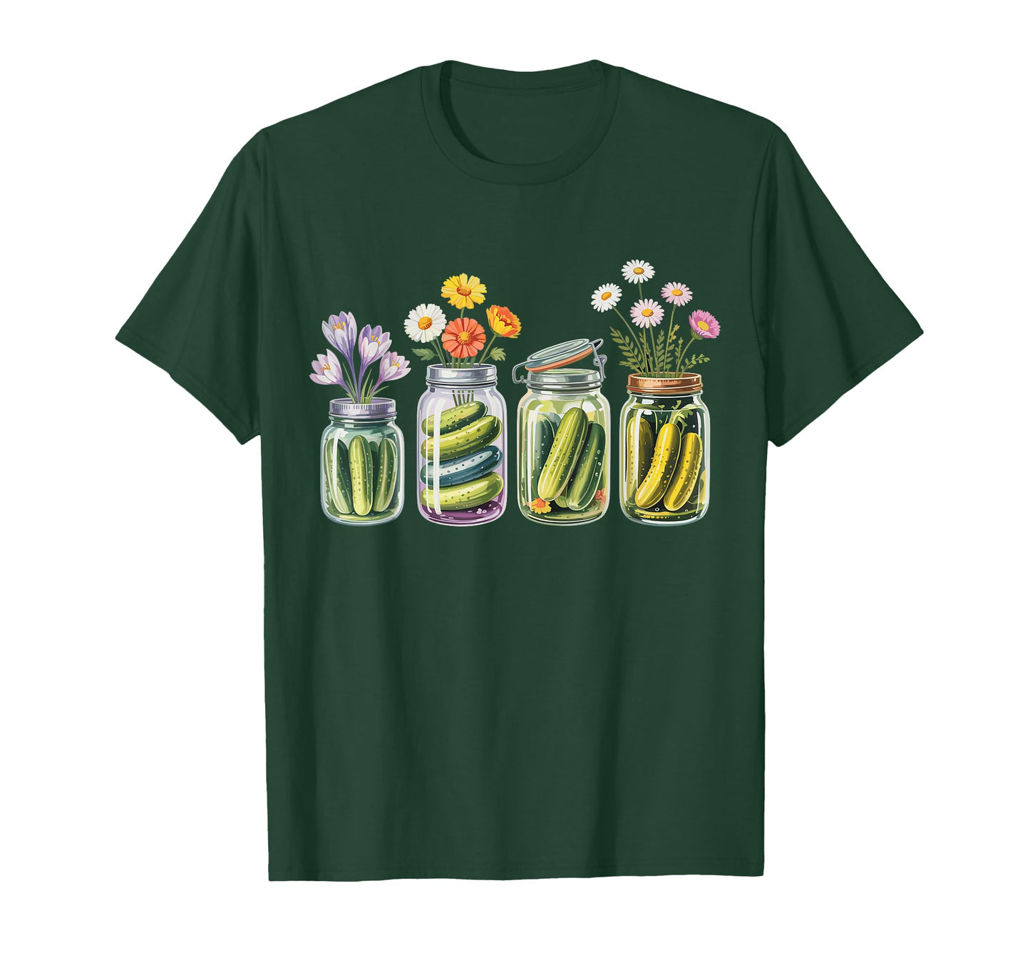 Vintage Canned Pickles Wildflower Canning Season Pickle Jar T-Shirt