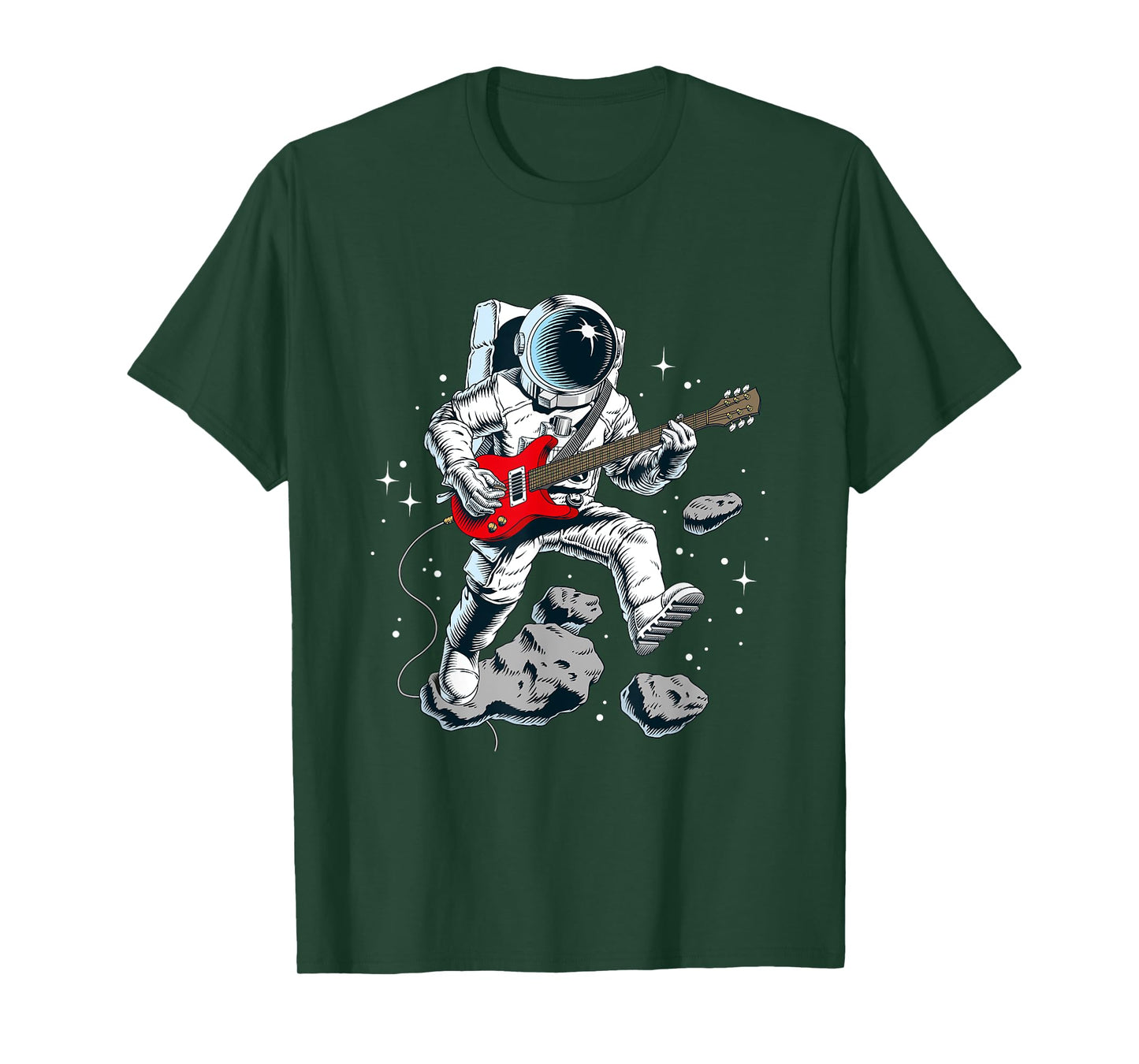 Wear Cool Space Astronaut Rock & Roll Music Guitar Graphic T-Shirt