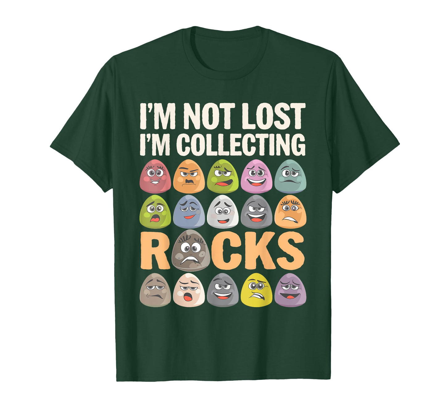 Stones Lover Cute I'm Not Lost I'm Collecting Rocks Joke Men T-Shirt