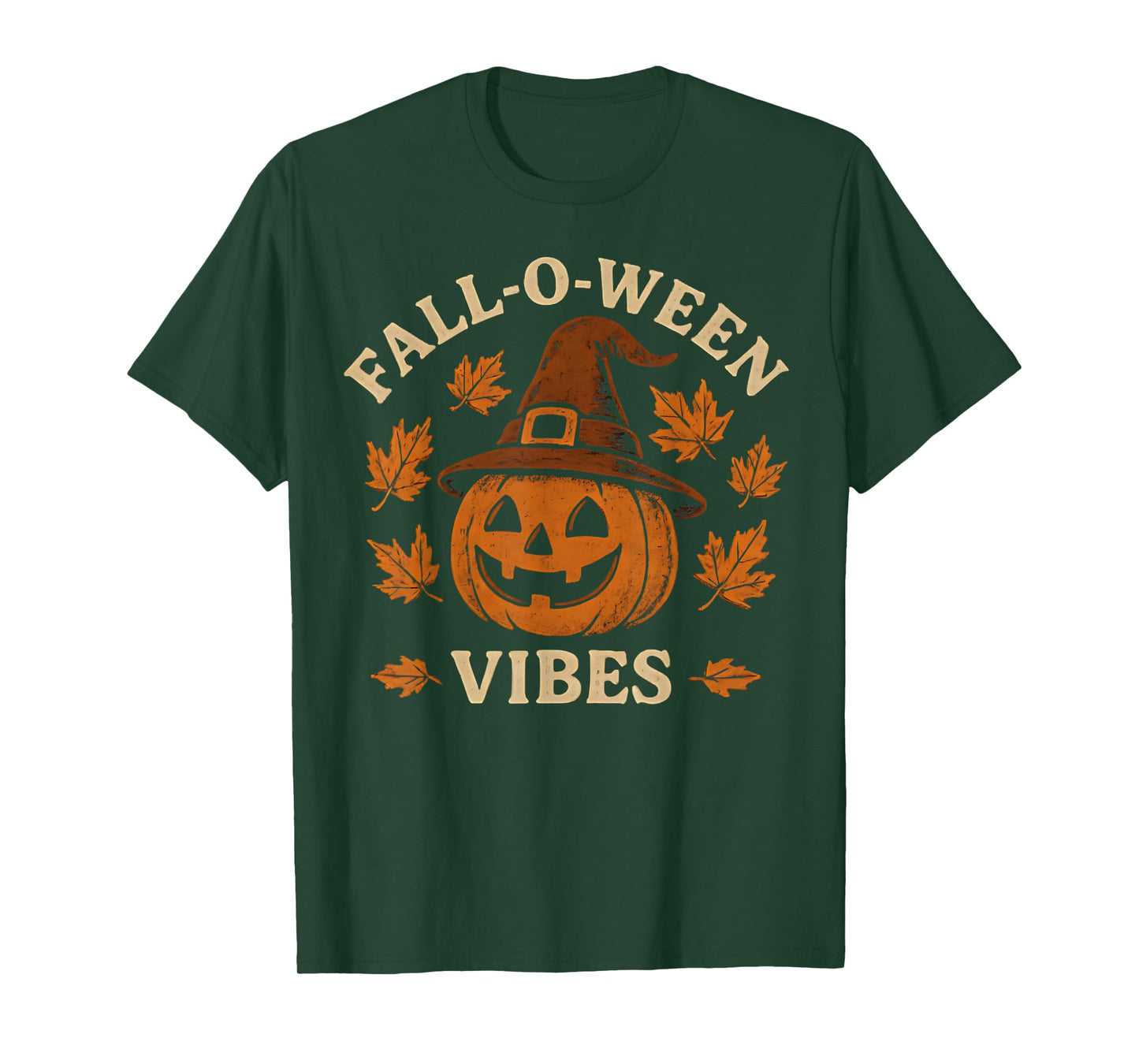 Fall O Ween Vibes Pumpkin Autumn Halloween T-Shirt