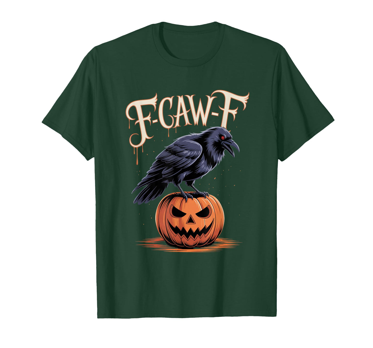 F-Caw-F Crow Funny Gothic Moon Black Bird Halloween T-Shirt