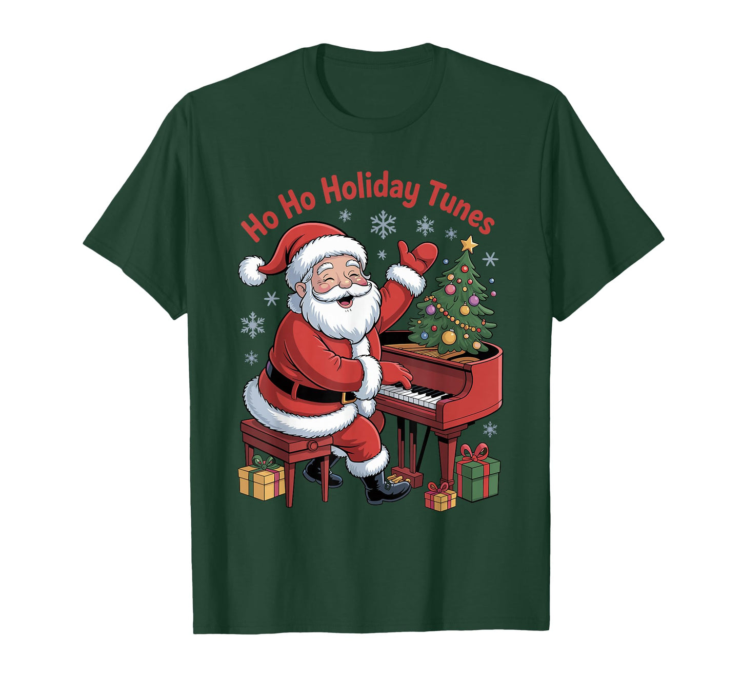 Funny Santa Playing Piano Holiday Chrismas Xmas Pajama T-Shirt