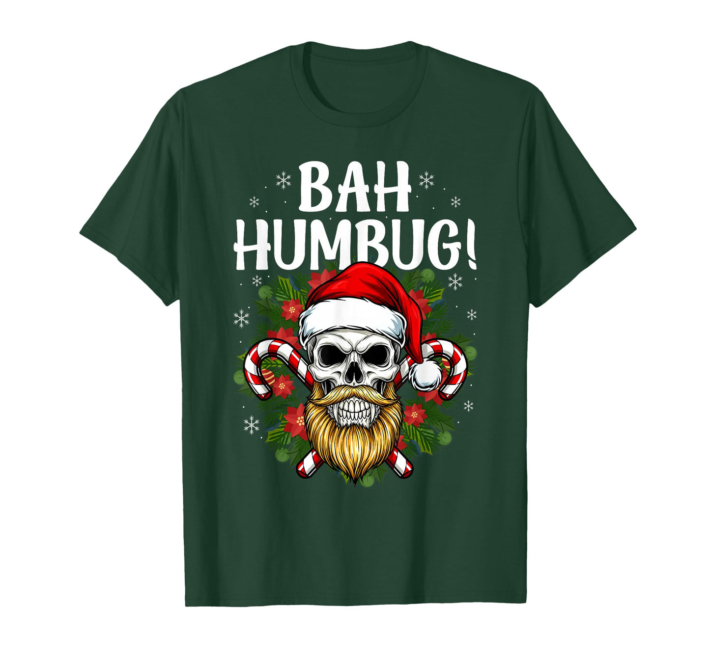 Bah Humbug Skull Hat Santa's Favorite Candy Christmas Pajama T-Shirt