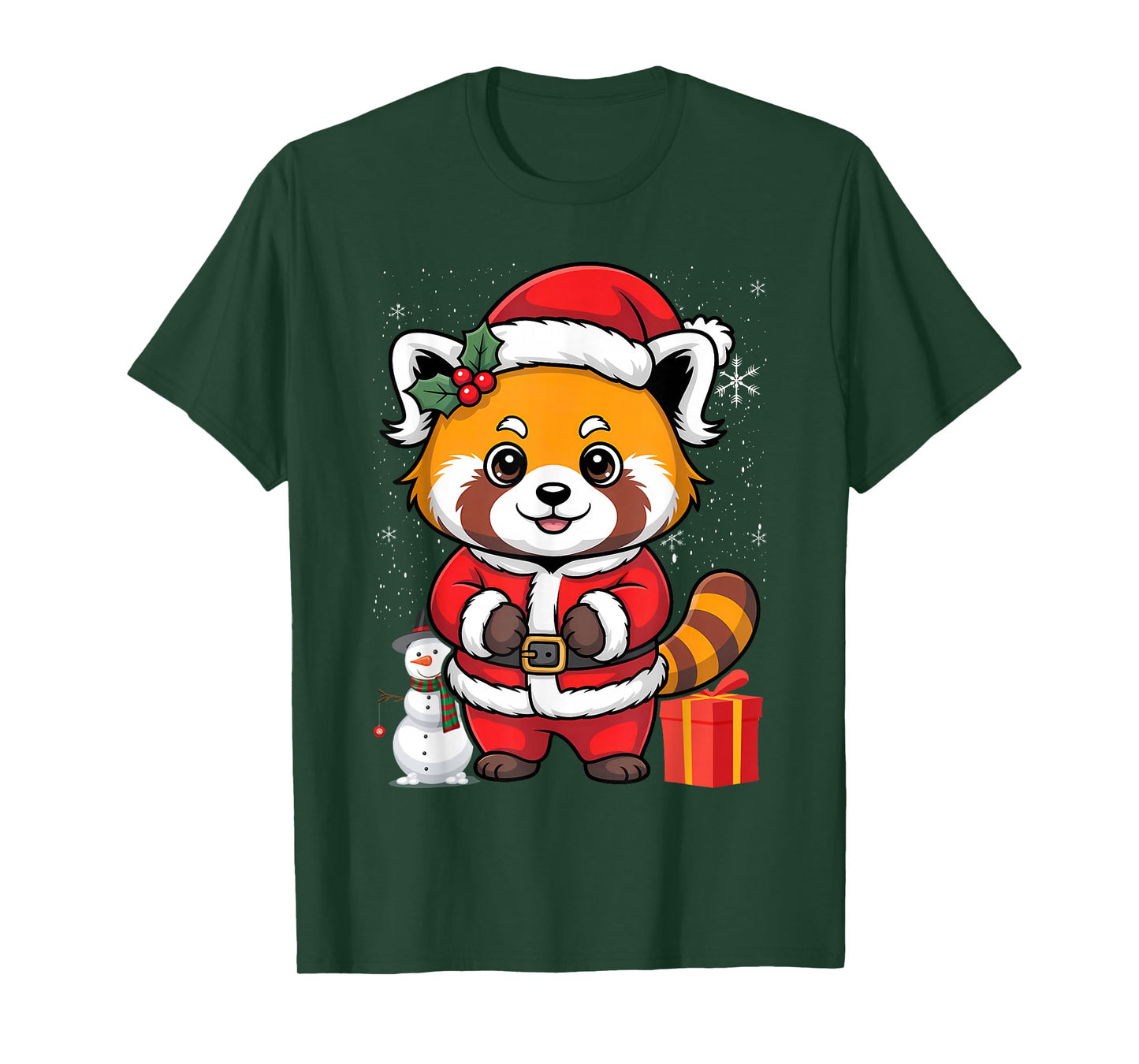 Red Panda Santa Cute Christmas Hat for Pandabear Lovers T-Shirt