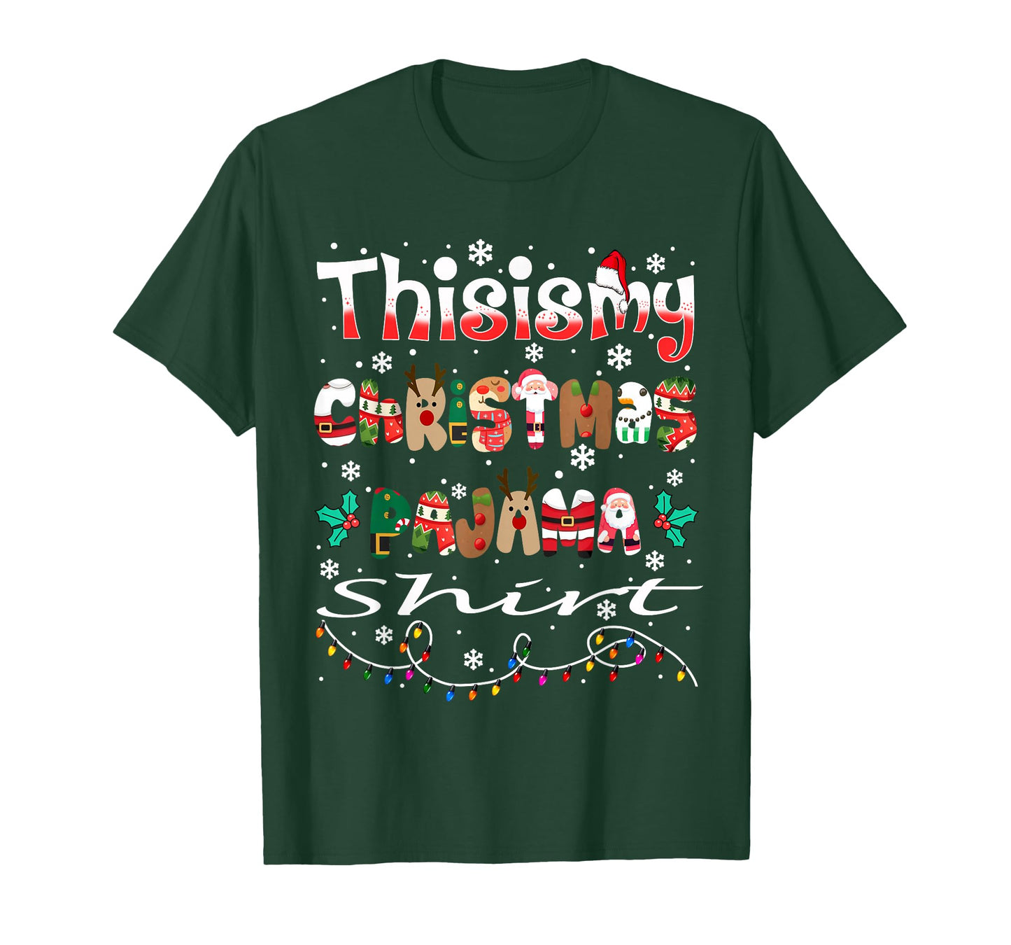 This is My Christmas Pajama Shirt Funny Xmas PJs Men Women T-Shirt