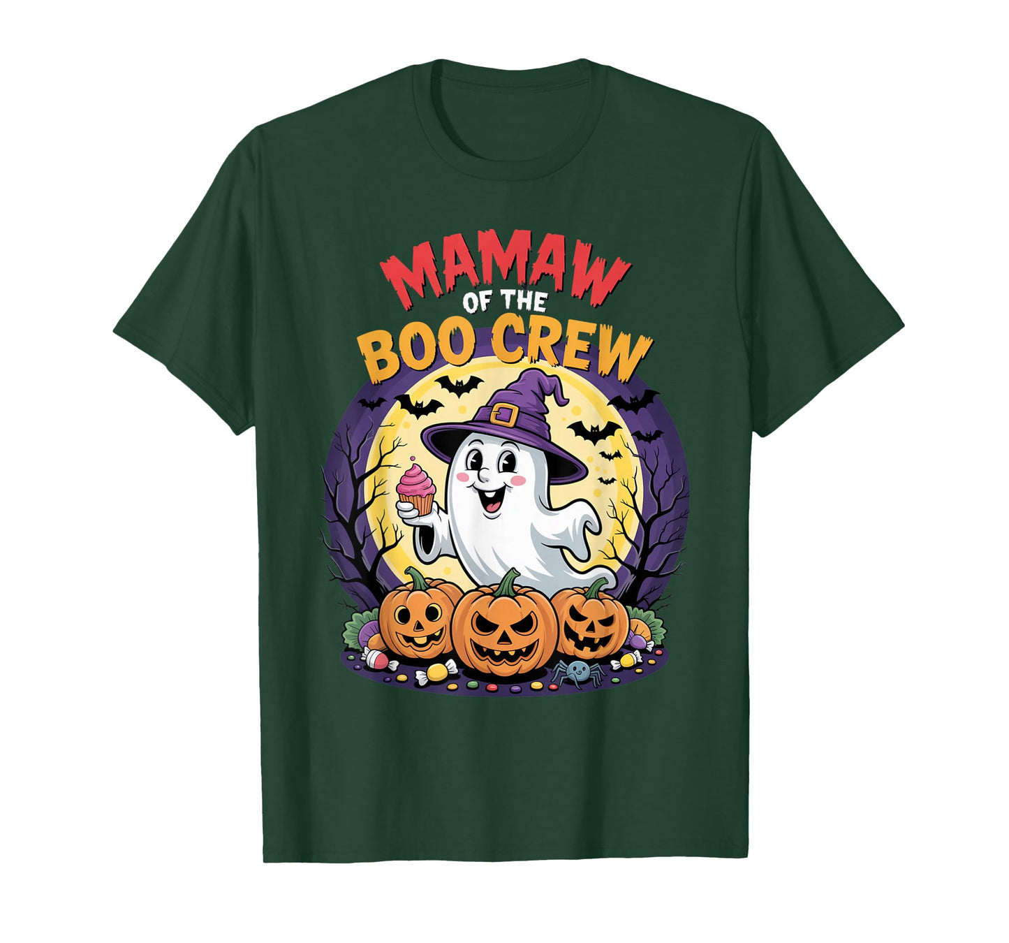 Mamaw of The Boo Crew Funny Halloween Ghost Outfit Pumpkins T-Shirt