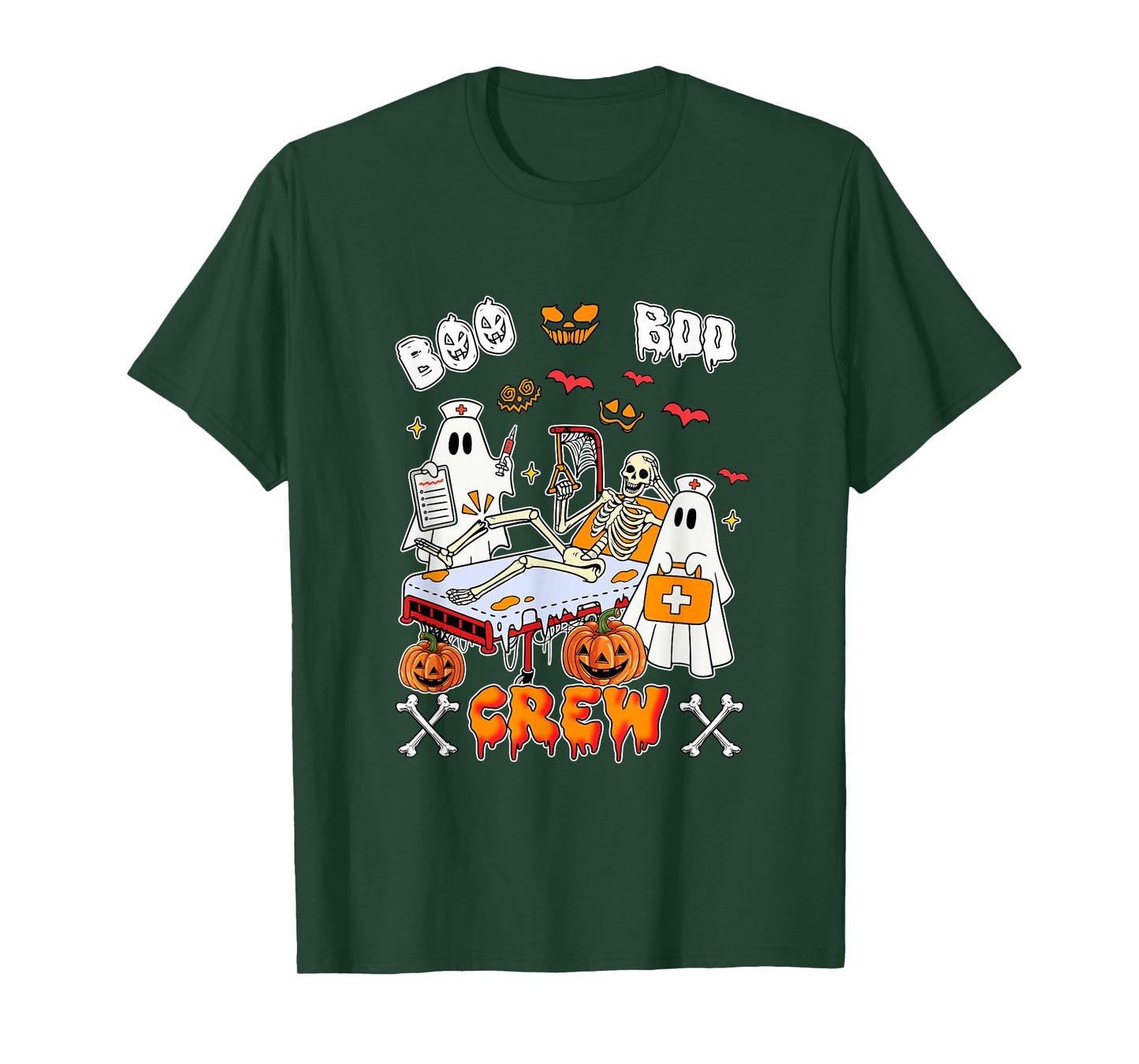 Boo Halloween Crew Group Skeleton Boos As Nurse Doctors T-Shirt