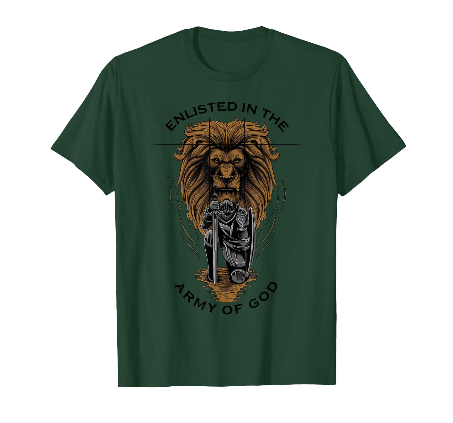 Gods Army Christian Faith Lion Warrior Religious Gifts Men T-Shirt
