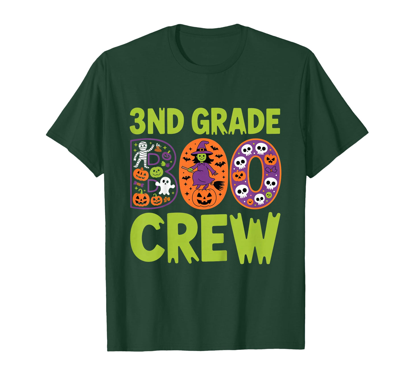 3rd Grade Boo Crew Halloween Classroom Outfit for Spooky Fun T-Shirt