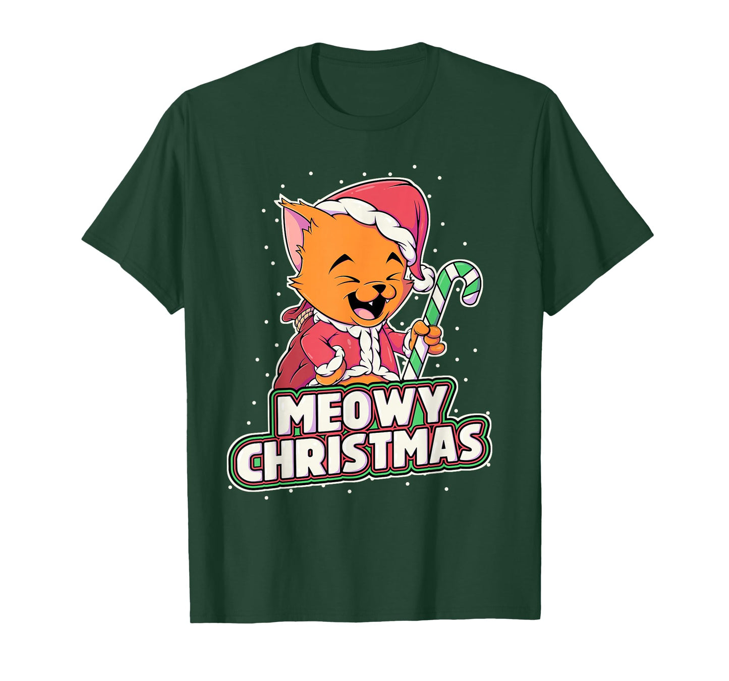 Meowy Christmas Alley Cat Lovers Santa Cat Xmas Orange Cat T-Shirt