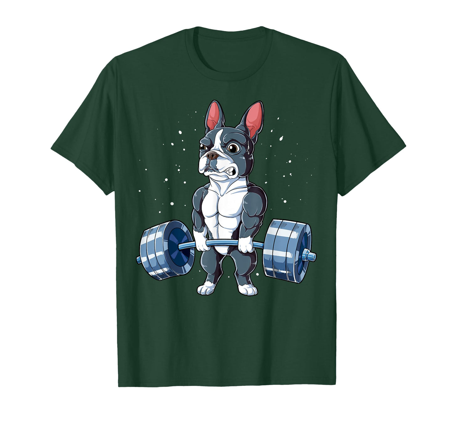 Boston Terrier Weightlifting Funny Deadlift Men Fitness Gym T-Shirt
