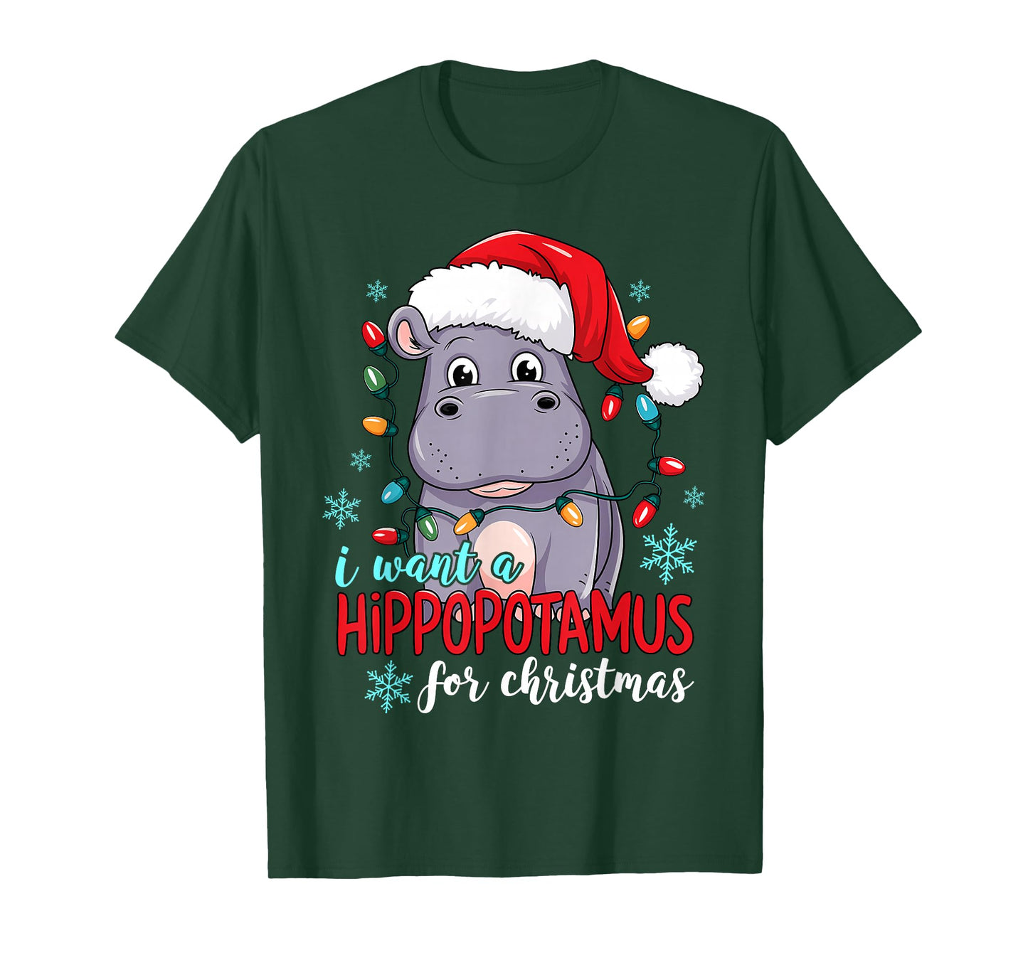 I Want A Hippopotamus For Christmas Cute Christmas Costume T-Shirt
