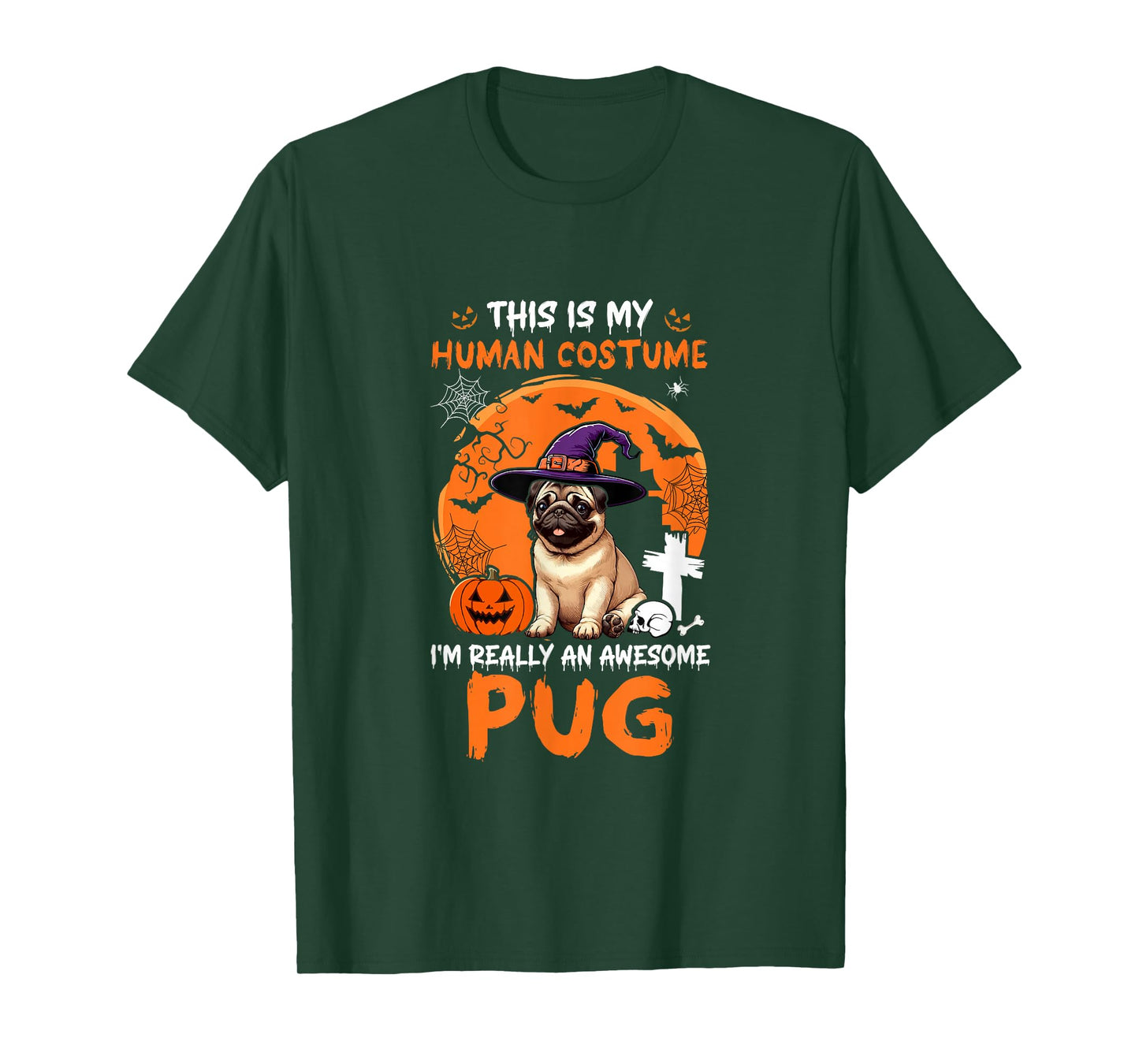 Human Costume Proud Awesome Pug Halloween Dog Owner Lover T-Shirt