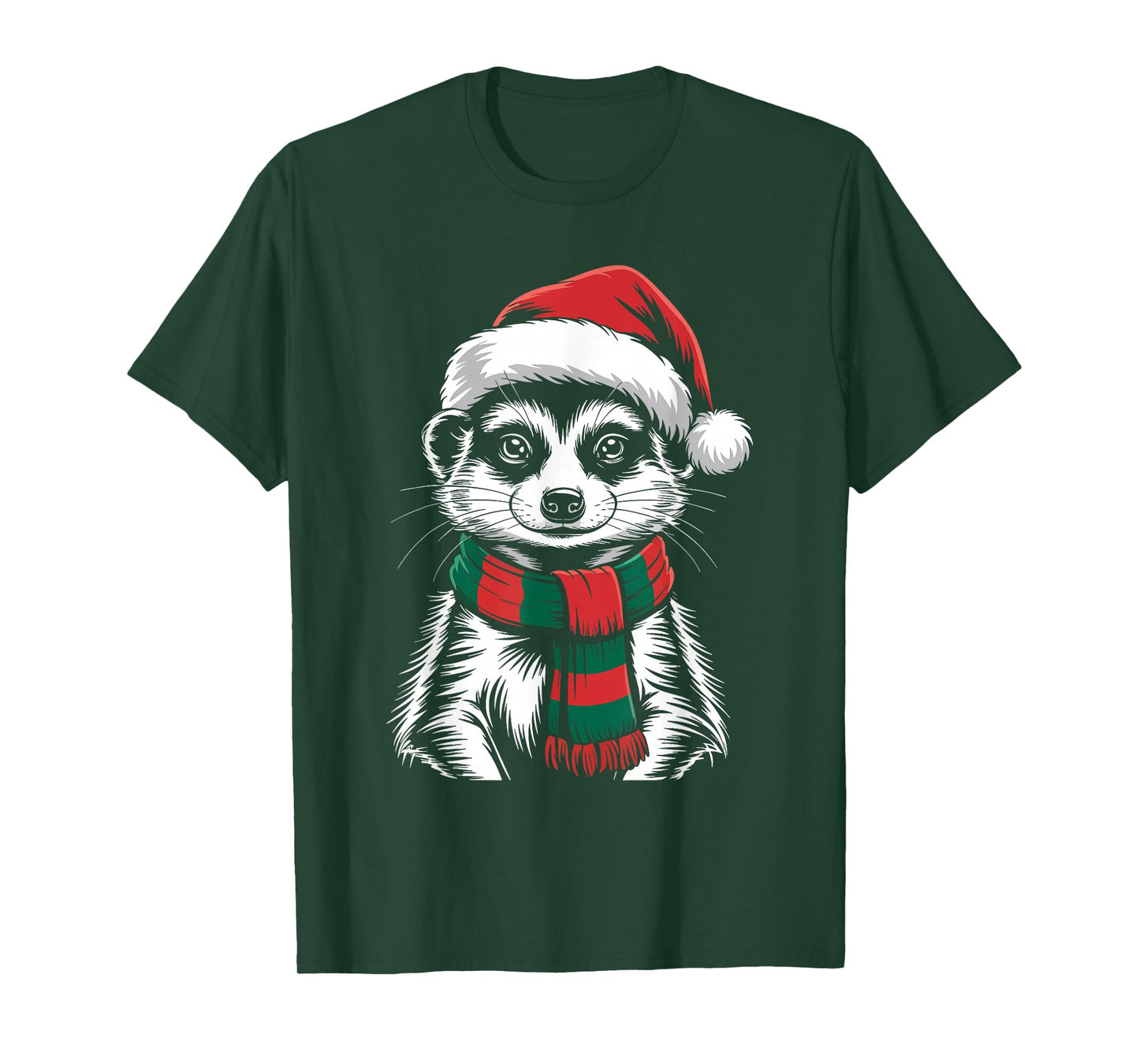 Meerkat Xmas Santa Hat Scarf Christmas Costume T-Shirt