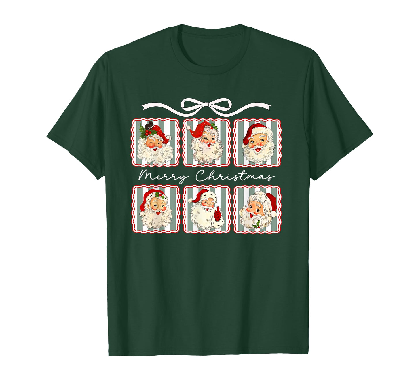 Pretty Vintage Merry Christmas Santa Claus Face T-Shirt