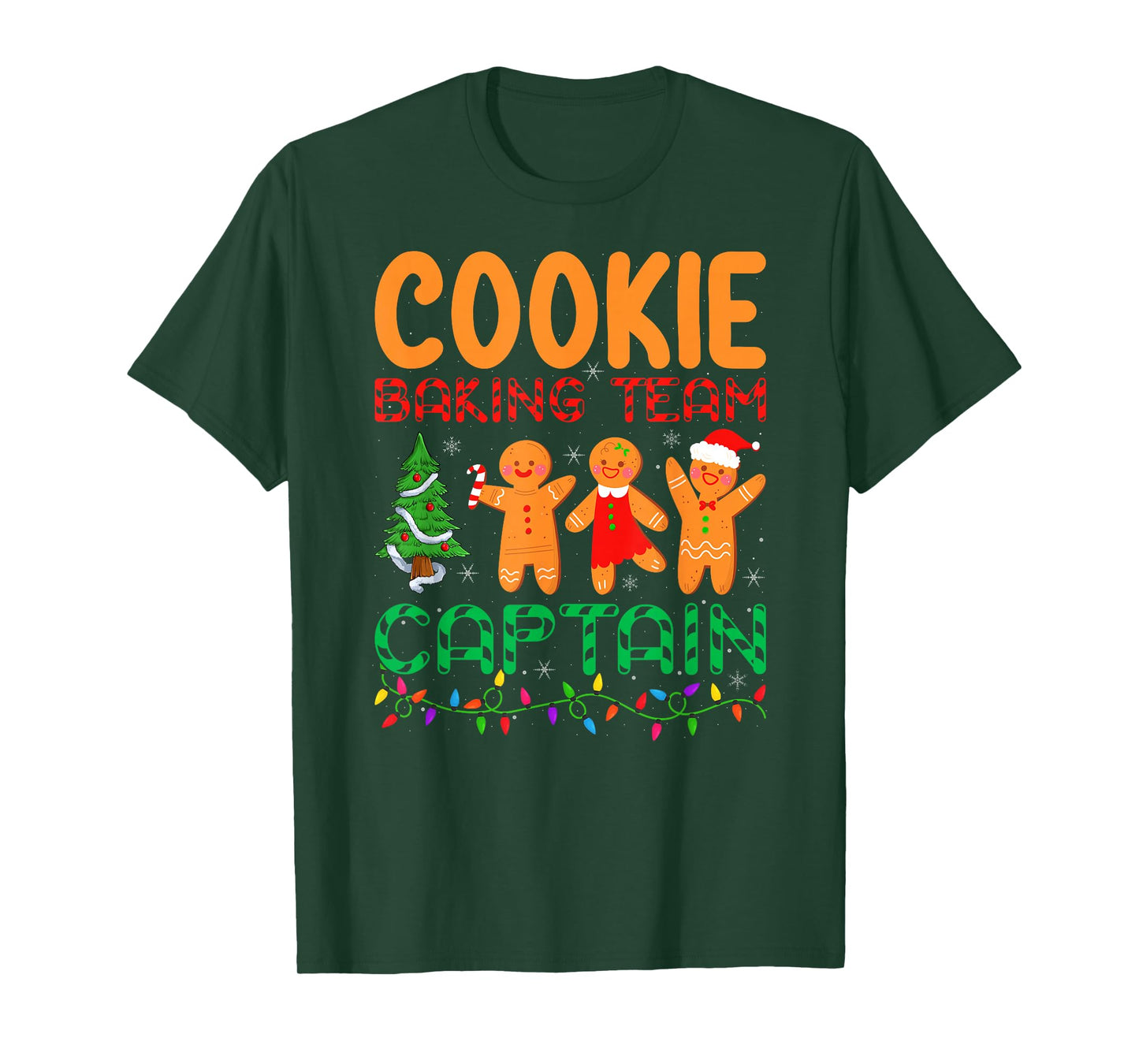 Gingerbread Christmas Pajamas Cookie Baking Team Captain T-Shirt