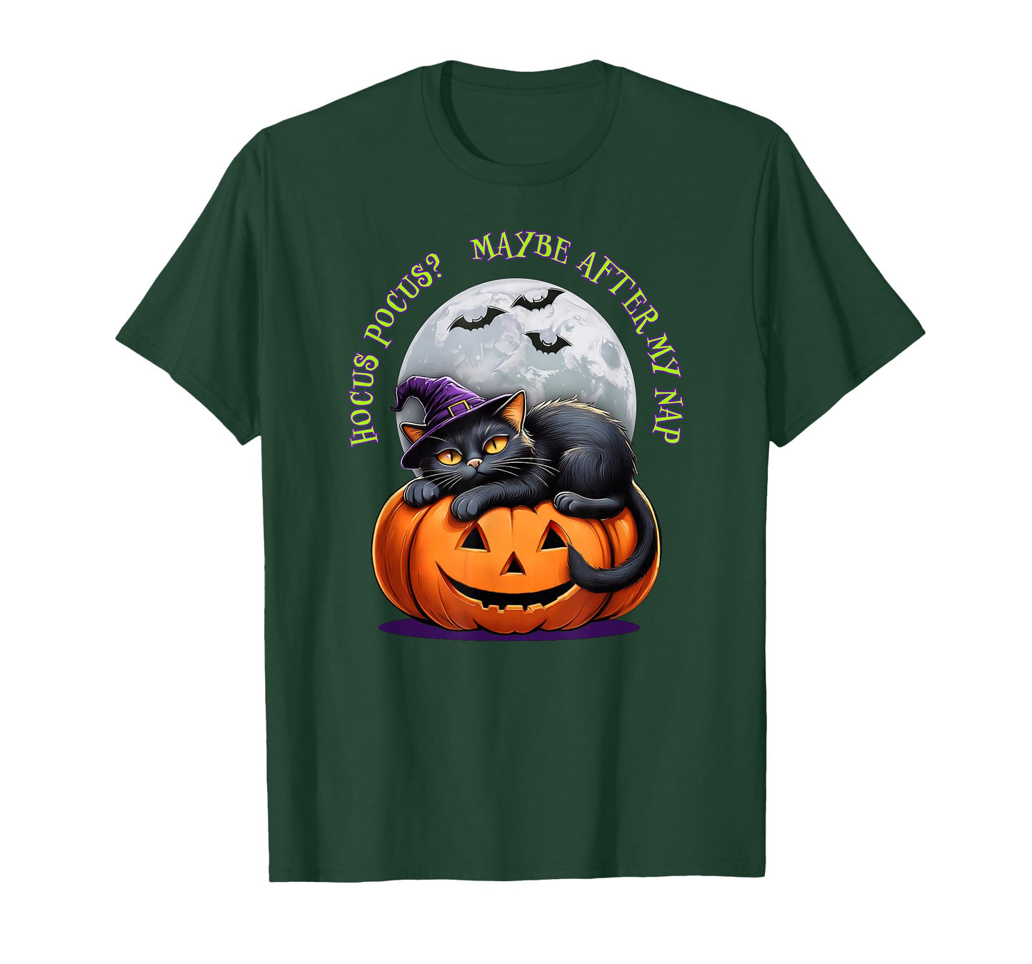 Black Cat Halloween Hocus Pocus Funny Pumpkin Costume Gift T-Shirt