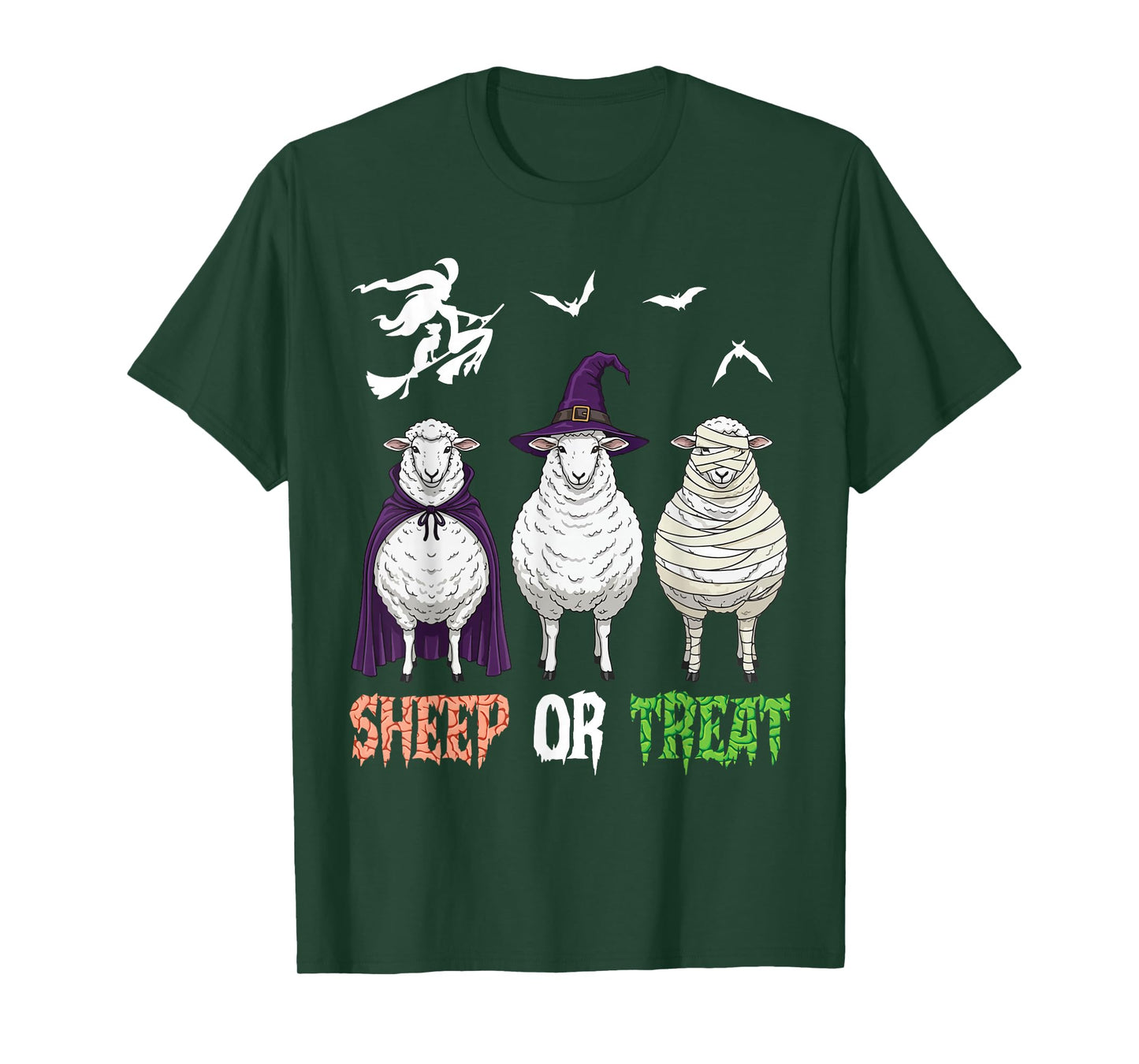 Sheep Or Treat Halloween Witch Ghost Pumpkin Sheeps Costume T-Shirt