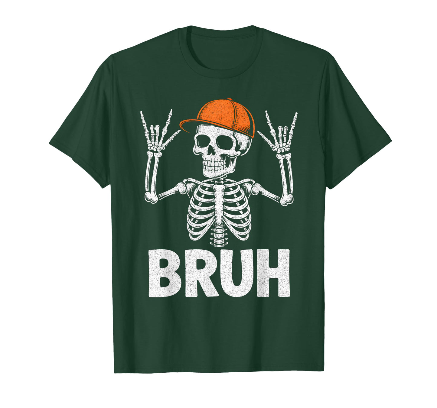 Skeleton Rock On Bruh Halloween Costume Boys Men Teens Kids T-Shirt