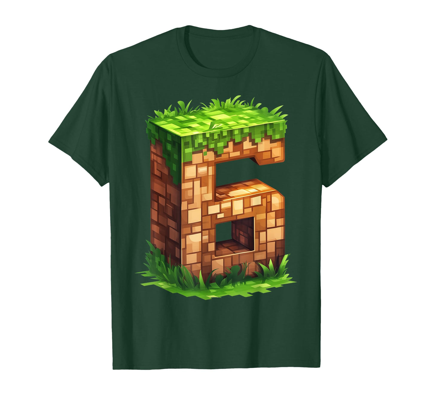 Fun 6th Birthday Number 6 Video Gamer Pixel Themed Bday Boys T-Shirt
