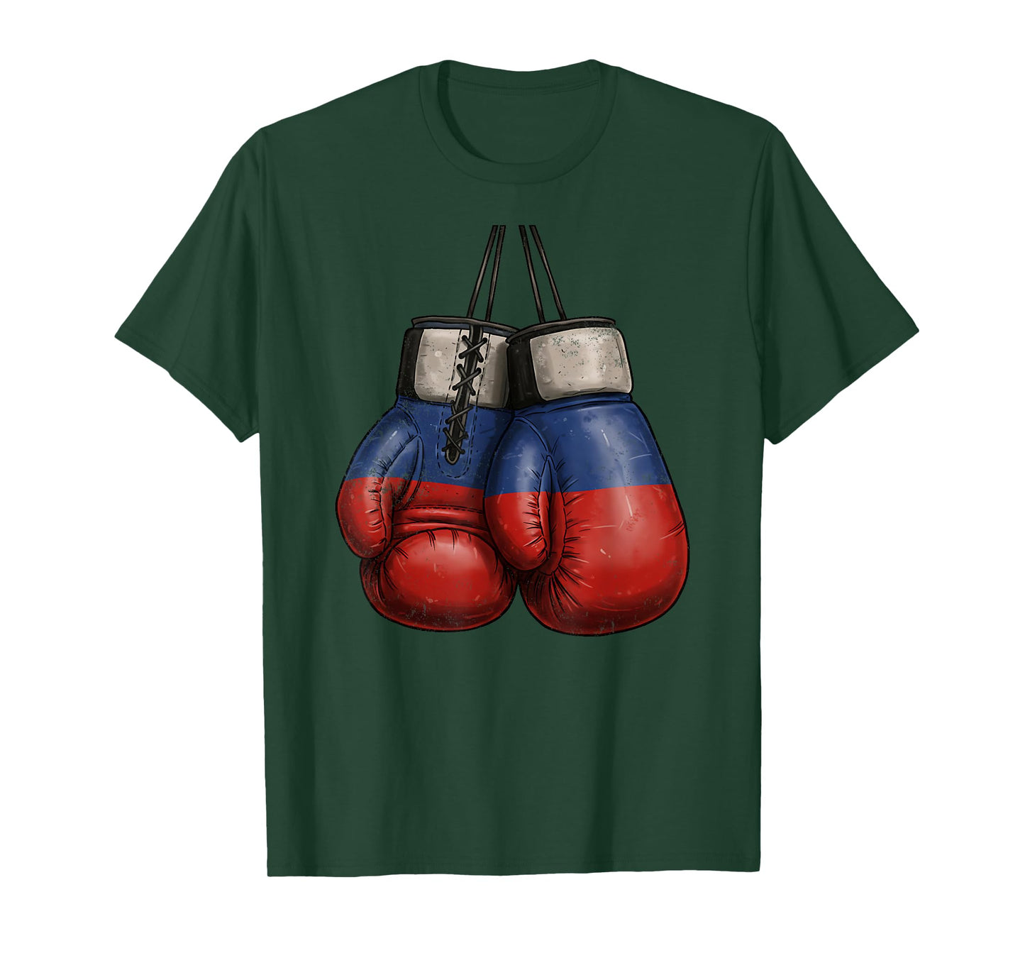 Russian Vintage style boxing Gloves with Russia Flag Retro T-Shirt