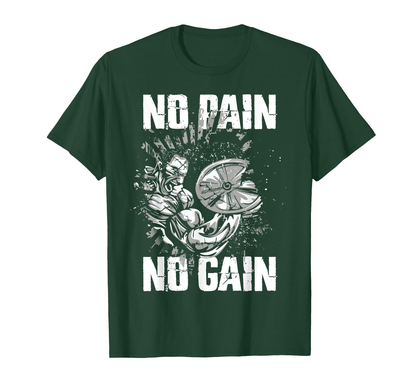 Gym Fitness and Bodybuilding Shirts for Men No Pain No Gain T-Shirt