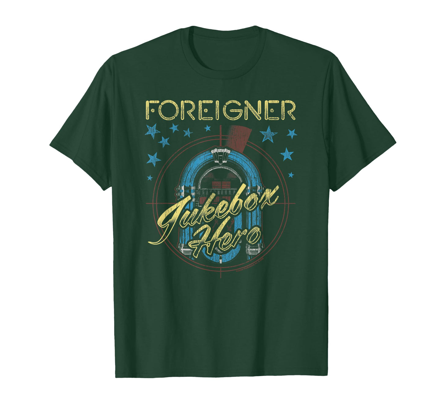 Foreigner Jukebox Hero Vintage Logo Distressed T-Shirt