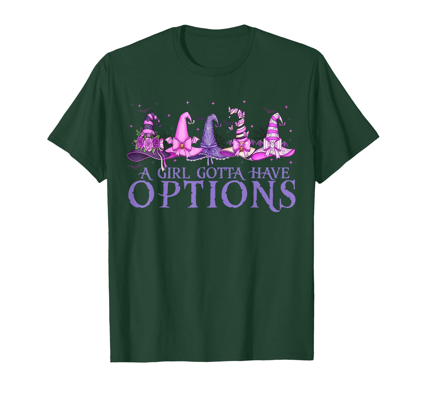 A Girl Gotta Have Options Witch Hats Cute Halloween T-Shirt