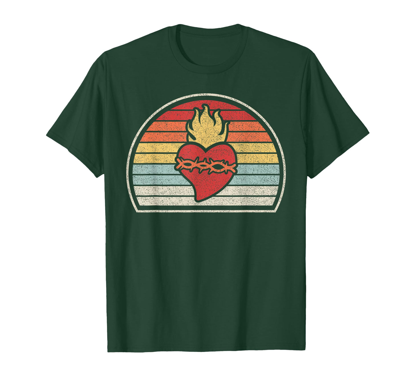 Vintage Retro Sacred Heart Of Jesus Christ Catholic T-Shirt