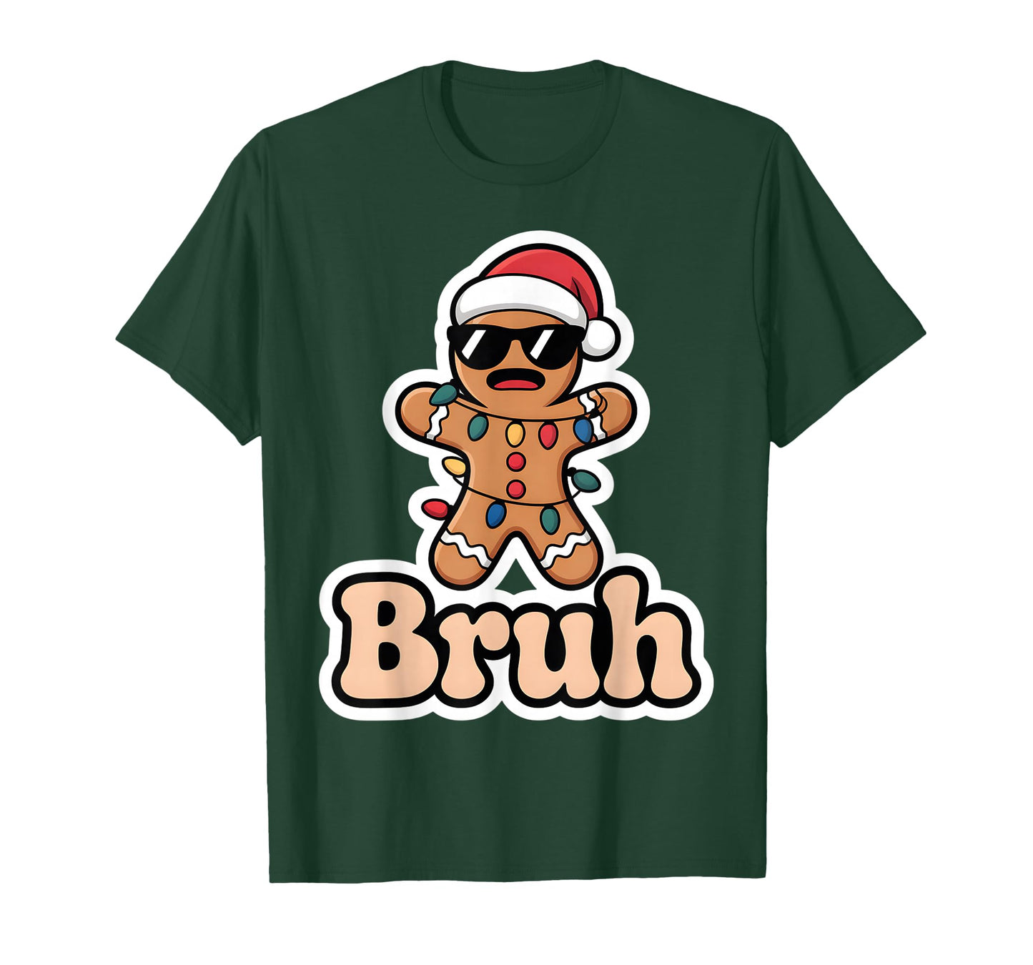 Bruh Gingerbread Meme Christmas Men Youth Teens Boys Kids T-Shirt
