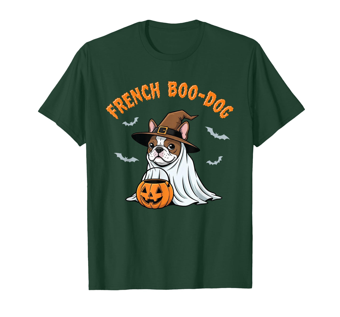 French Boo-Dog Halloween Cute Ghost French Bulldog Pumpkin T-Shirt