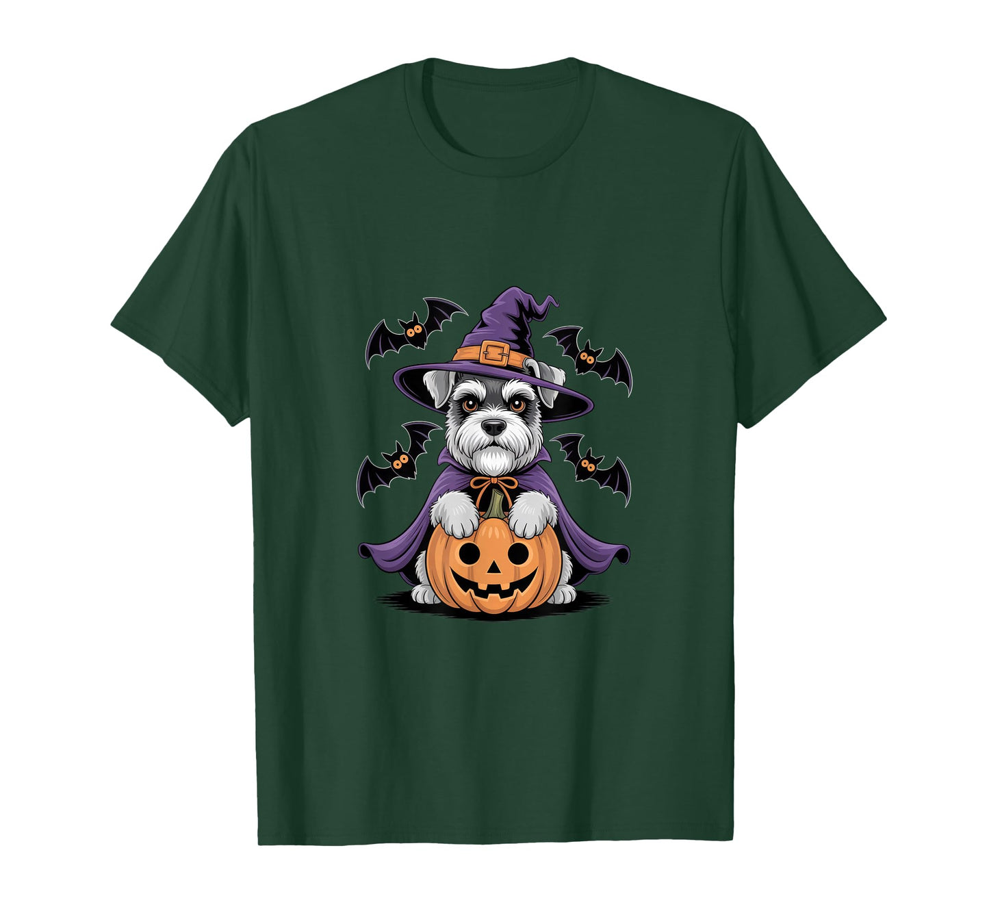 Adorable Witch Dog with Pumpkin for Pet Lovers Halloween T-Shirt