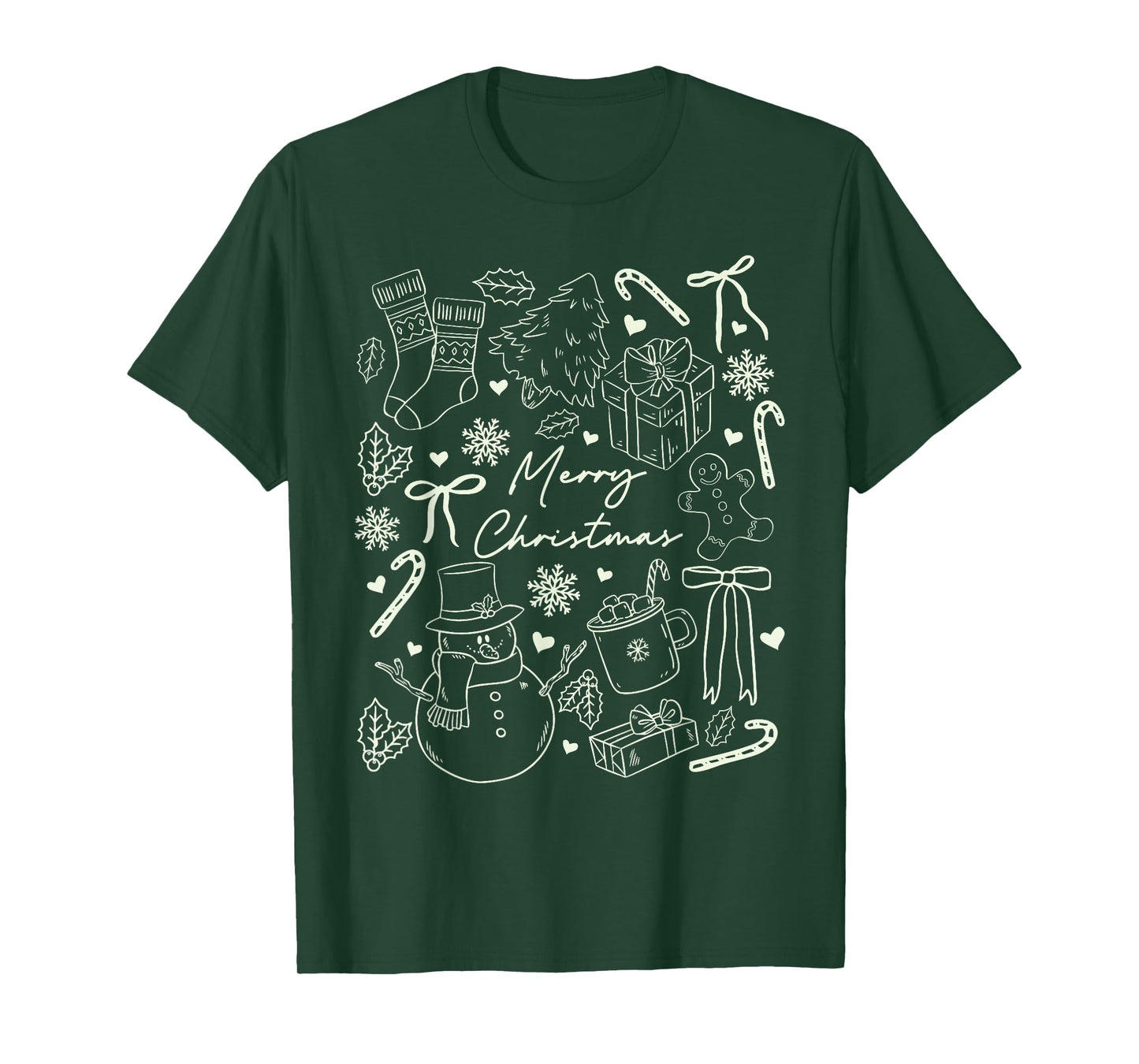 Santa Squad Snowman Gingerbread Christmas Pajamas Holiday T-Shirt