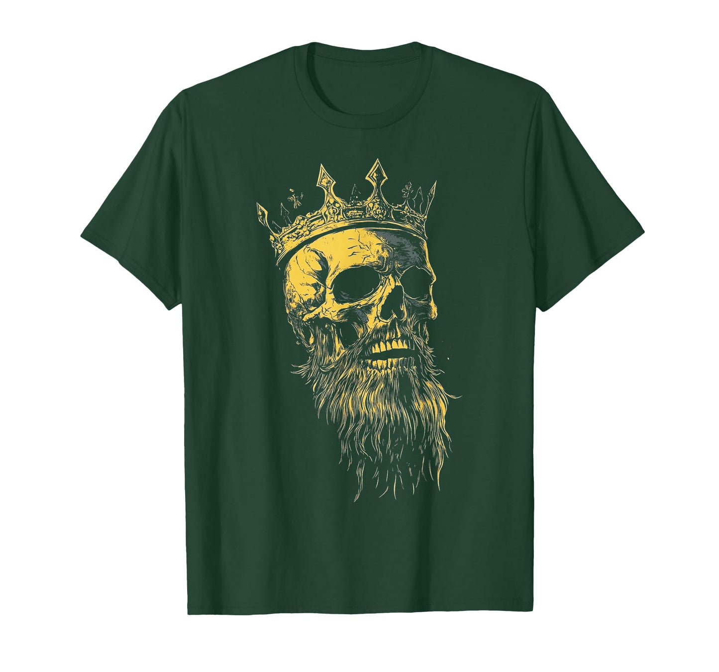 King Crown Skeleton Head with Beard T-Shirt