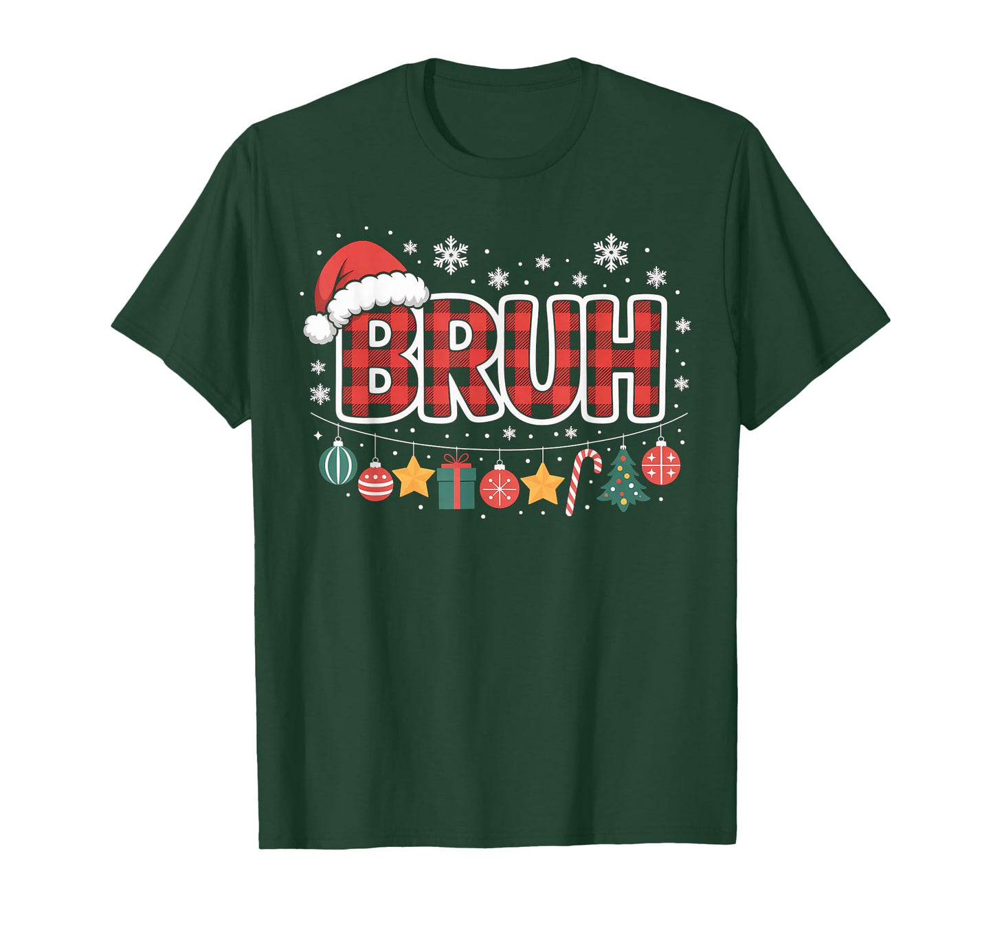 Funny Bruh Santa Christmas Lights Family Xmas Holiday Party T-Shirt