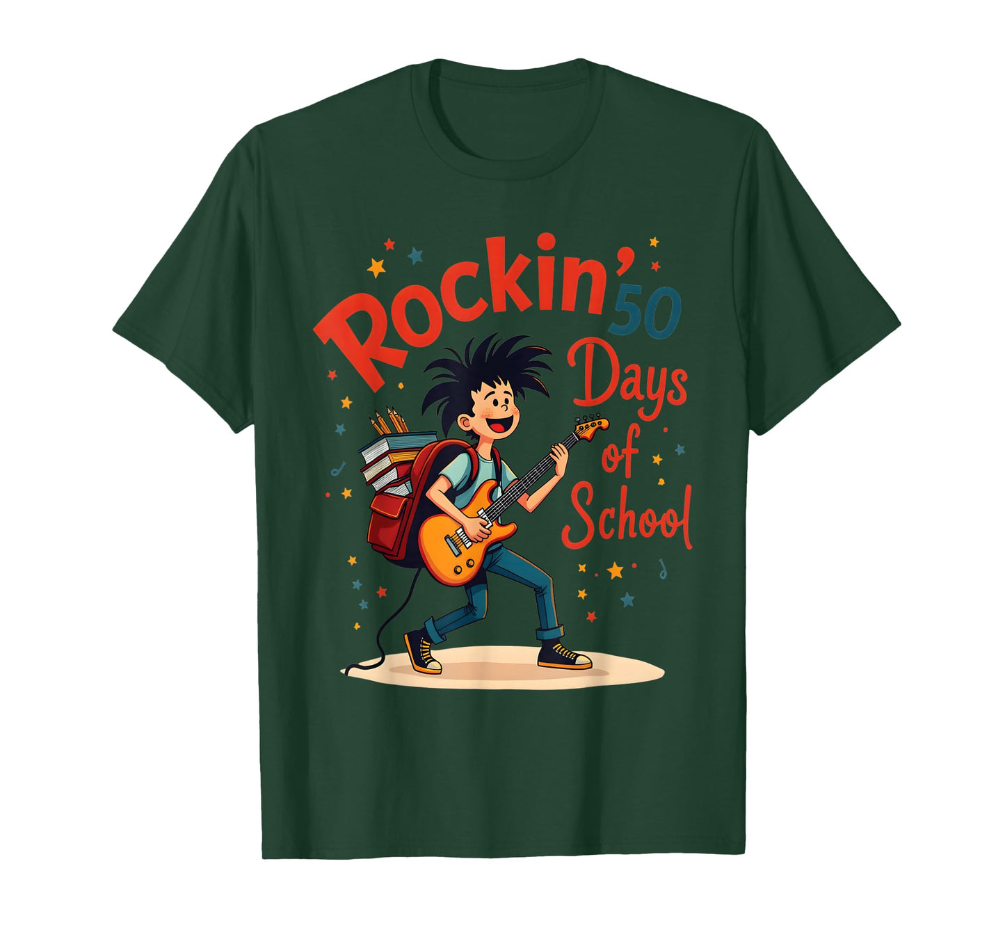 Rockin 50 Days Of School Celebration Fun T-Shirt