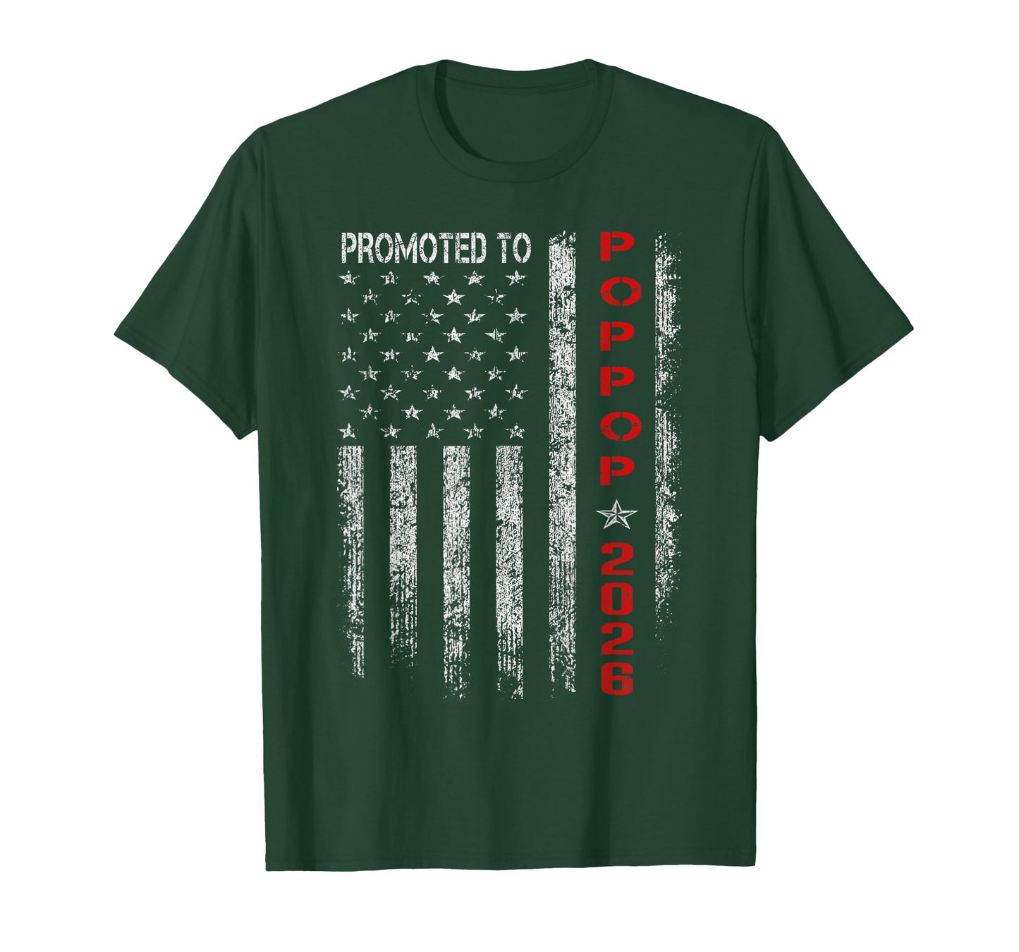 Promoted To Pop Pop 2026 Vintage American Flag T-Shirt