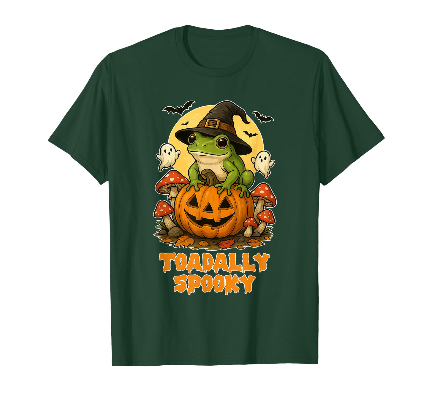 Toadally Spooky Halloween Frog Costume Pumpkin Bat Mushroom T-Shirt
